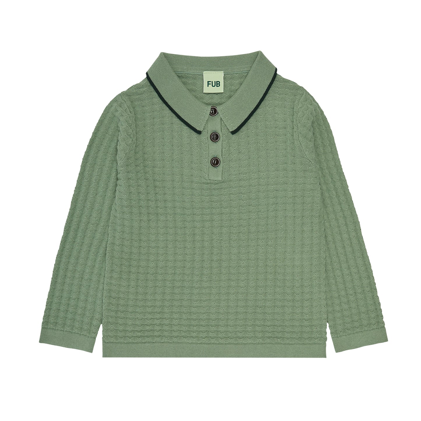 Organic Cotton Long Sleeve Polo Leaf
