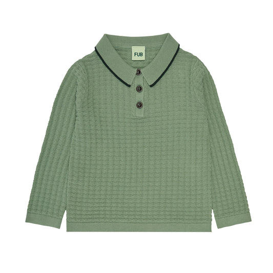 Organic Cotton Long Sleeve Polo Leaf