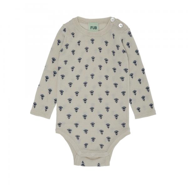 Flower Wool Baby Grow Ecru