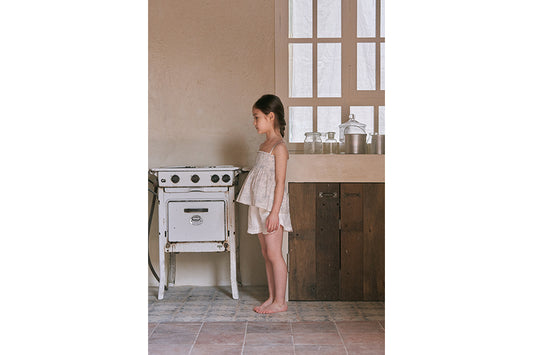 Toile De Jouy Smocking Sleeveless Top