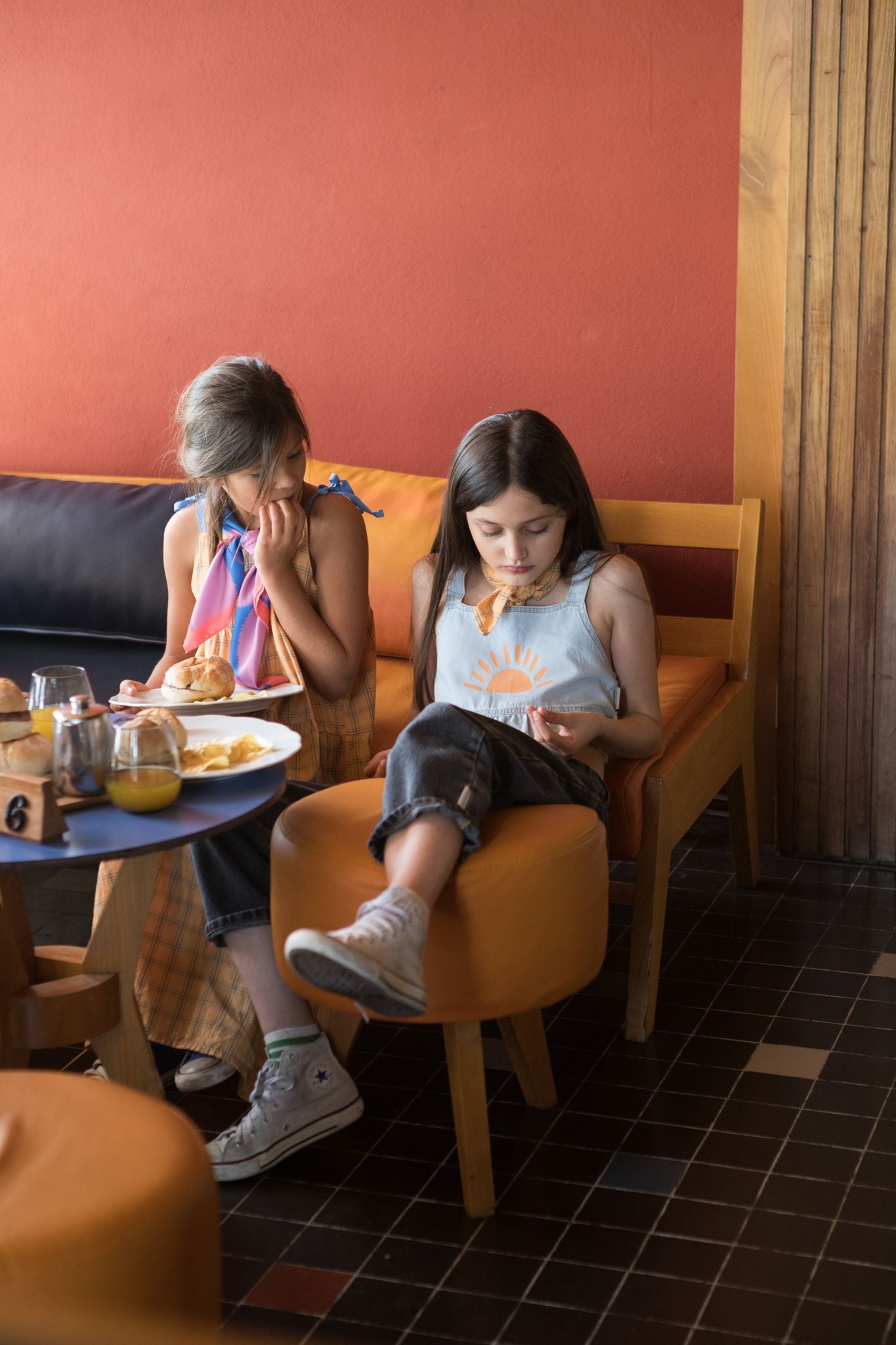 Light Chambray Sun Print Top