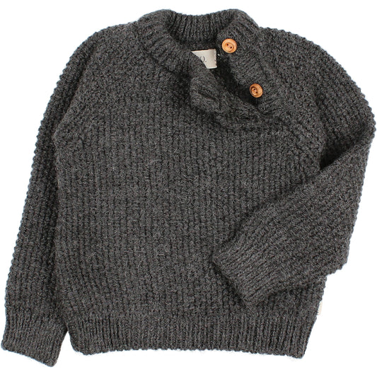 Baby Rice Round Neck Knit Jumper Grey