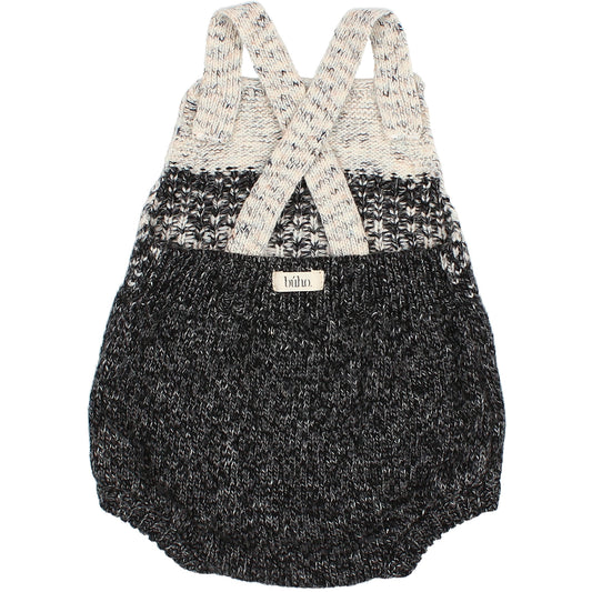 Baby Jacquard Romper Grey