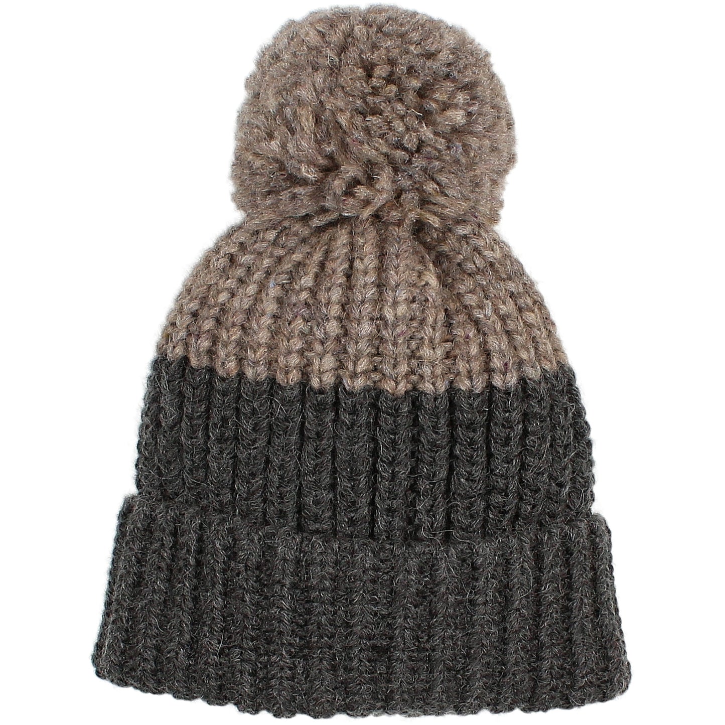 Bi-Color Knit Hat Wood