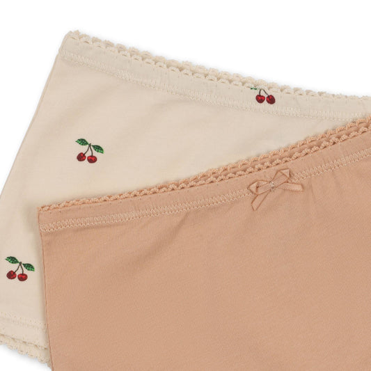 Basic 2 Pack Girl Organic Cotton Hipster GOTS Cherry