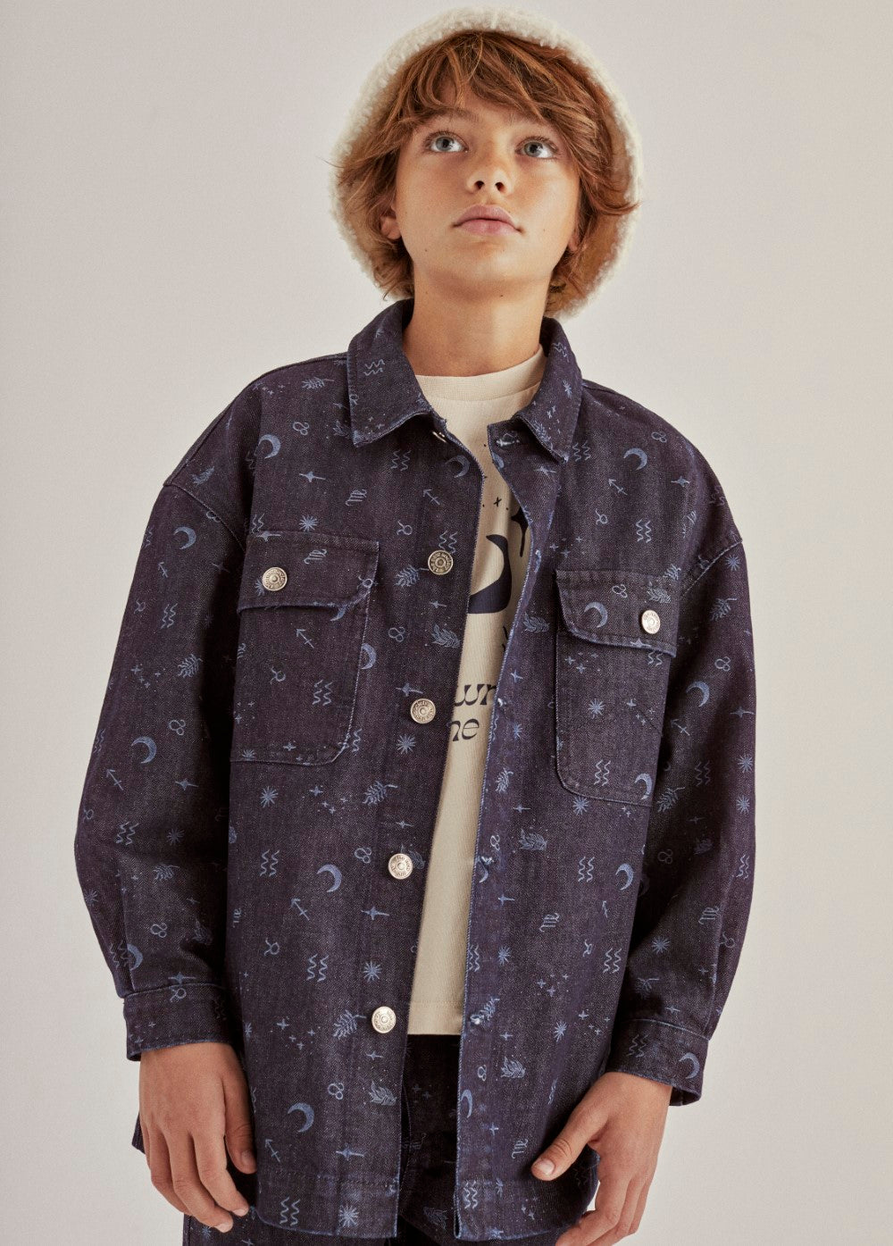 Organic Cotton Cosmos Overshirt Cosmos Printed