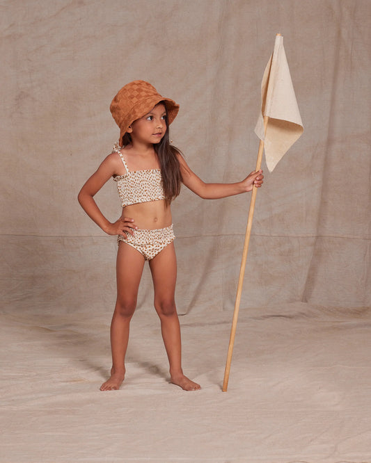 Smocked Bikini Spots Natural