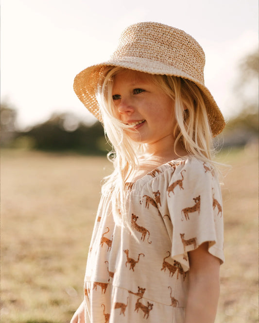 Agnes Short Sleeves Cotton Dress Leopard