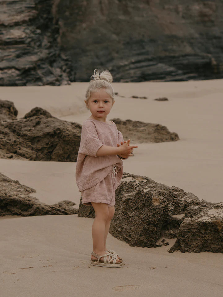 The Organic Cotton Muslin Top Pink