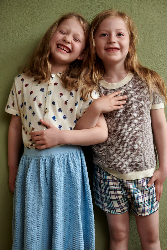 Organic Cotton Pointelle Skirt Glacier