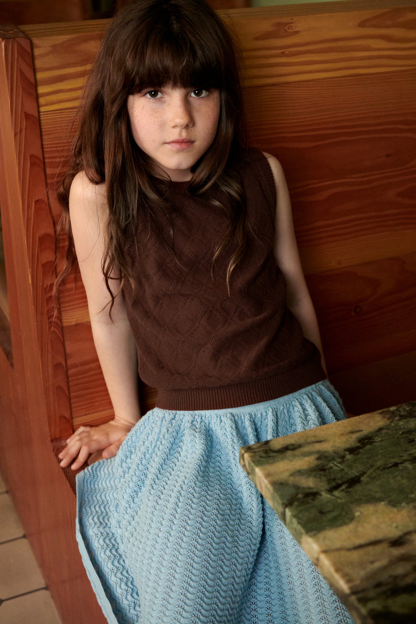 Organic Cotton Pointelle Skirt Glacier