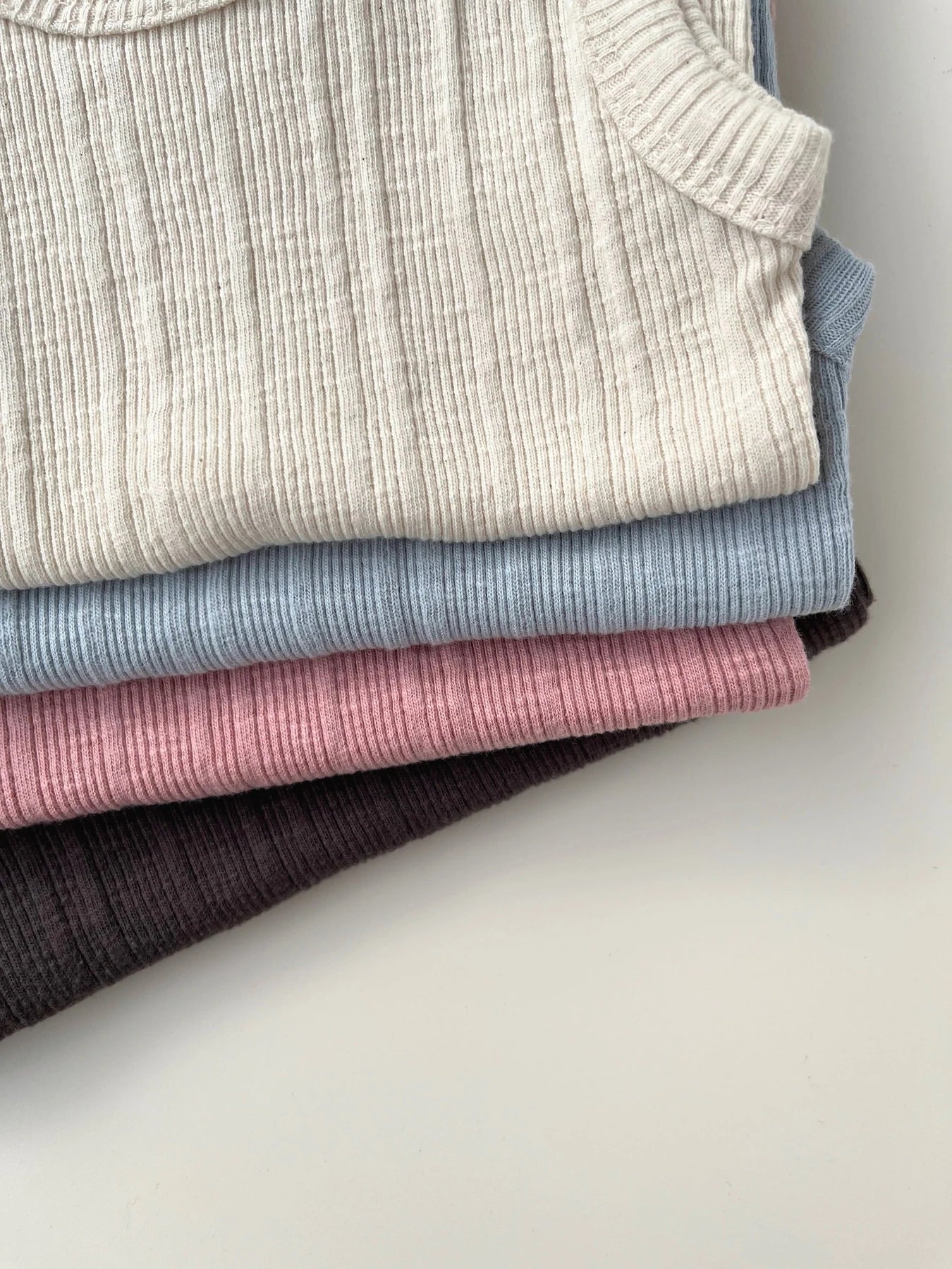 Ribbed Sleeveless Top White