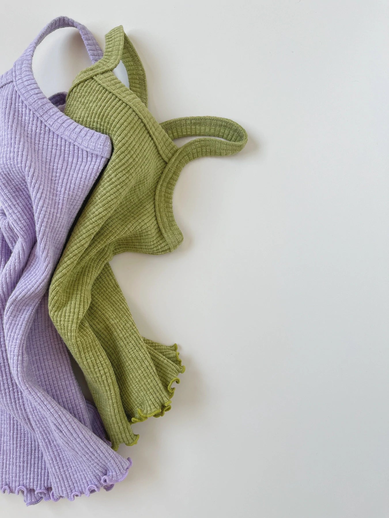 Ribbed Sleeveless Sweater Top Green