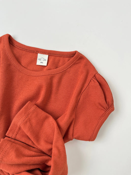 Puff Short Sleeve T Shirt Red