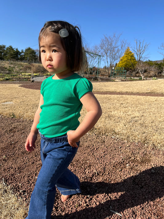 Puff Short Sleeve T Shirt Green