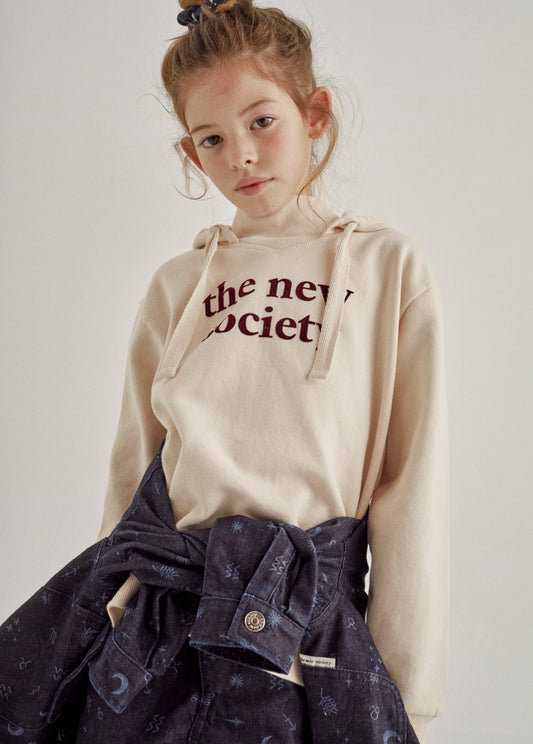 Logo Flock Hoodie Sand