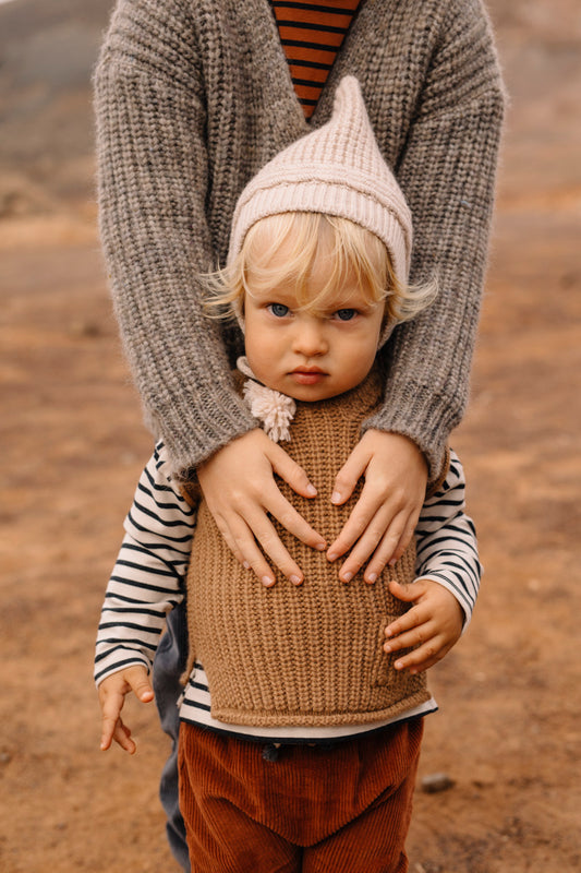 Baby Soft Knit Waistcoat Toffee