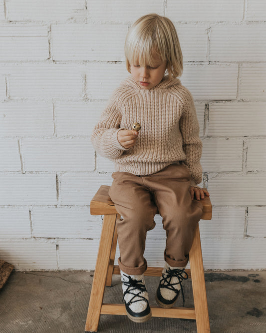 Hood Knit Jumper Cream