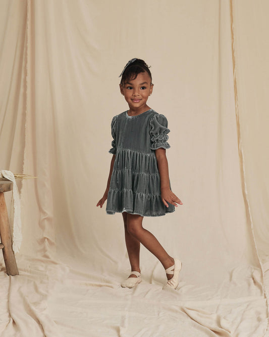 Ophelia Velvet Dress French Blue