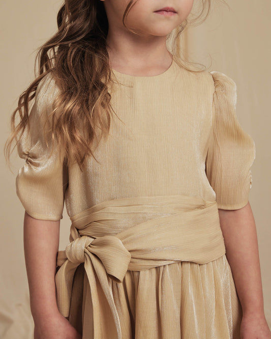 Josephine Dress Metallic Champagne
