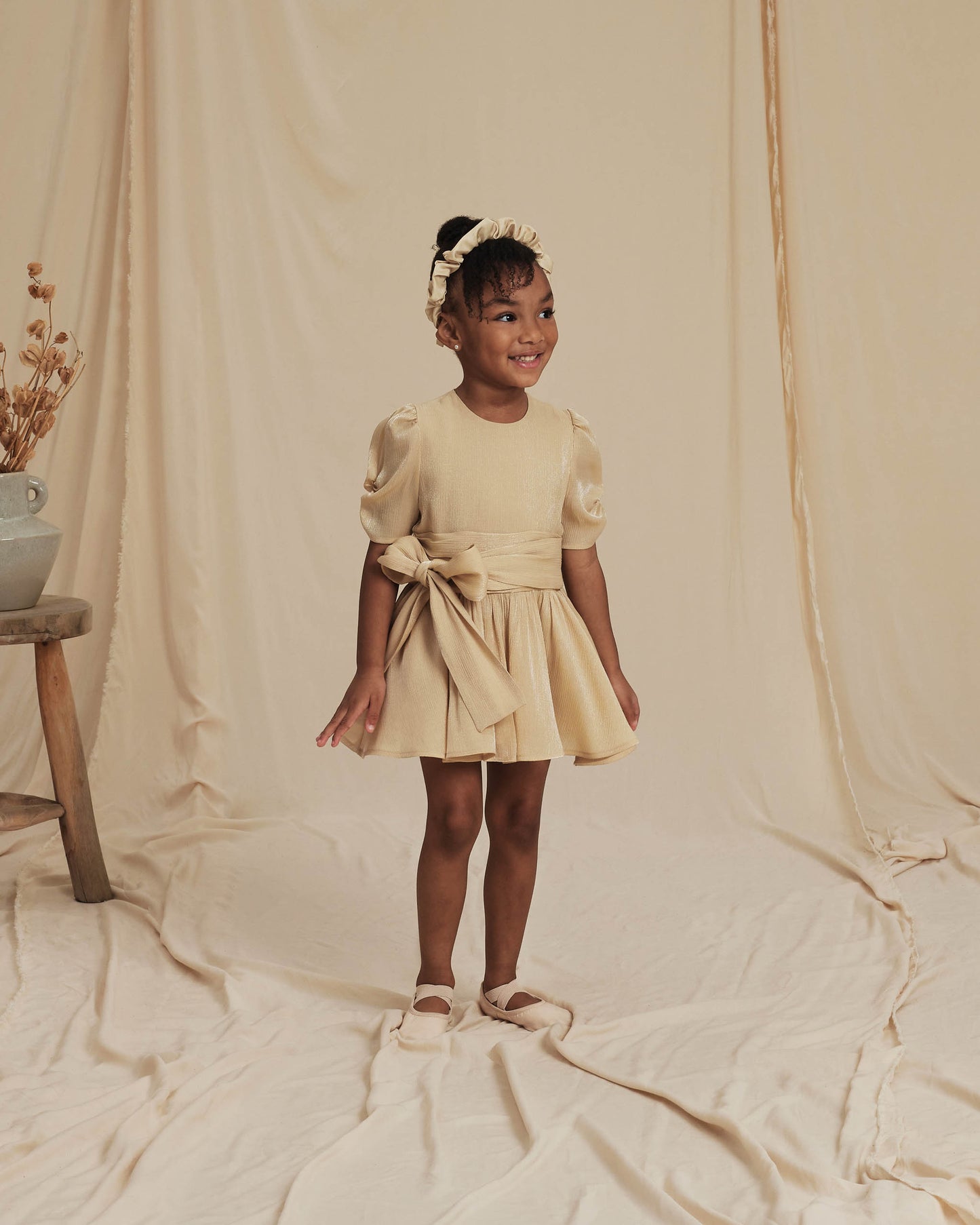 Josephine Dress Metallic Champagne