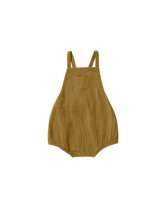Baby Summer Criss Cross Cotton Romper Ochre