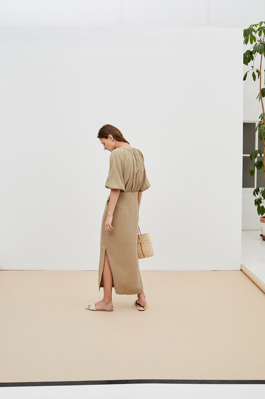 Marena Woman Dress Olive Claro