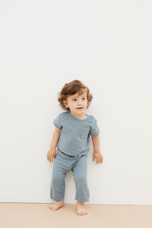 Olivia Organic Cotton Baby Tee Blue