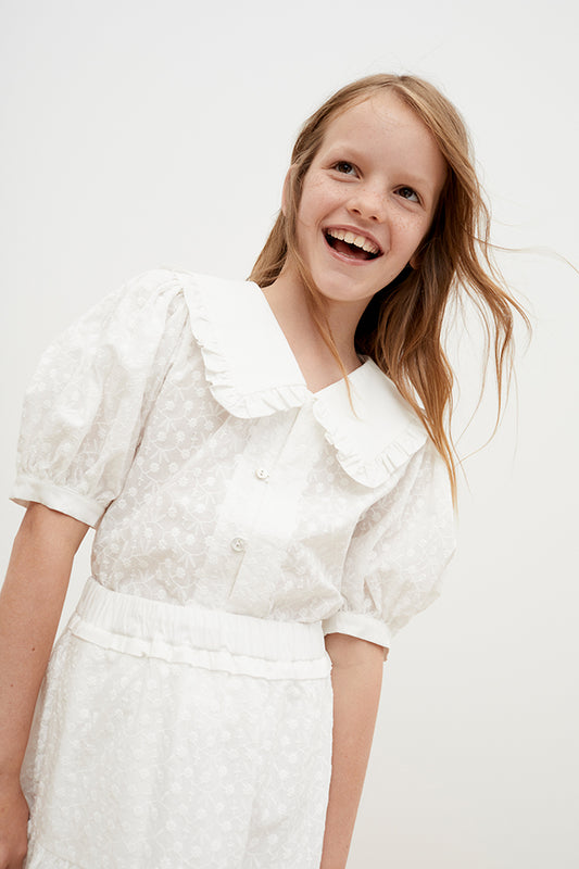 Antonella Short Sleeves Blouse White