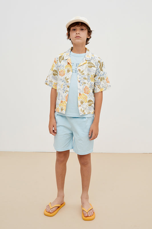 GIANNI Flower Print Summer Short Sleeves Shirt