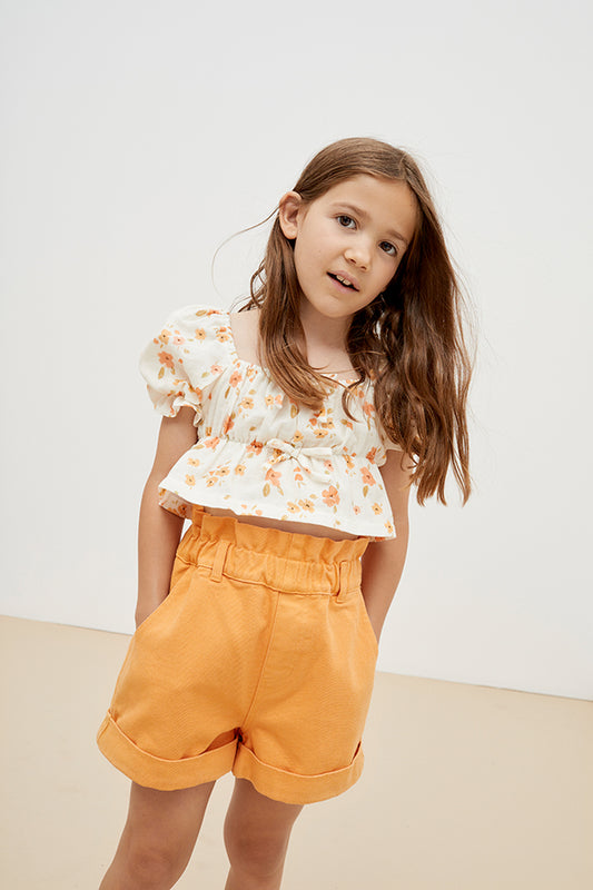 Fiorella Short Sleeves Cotton Blouse