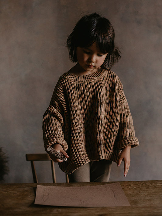 The Chunky Organic Cotton Sweater Caramel