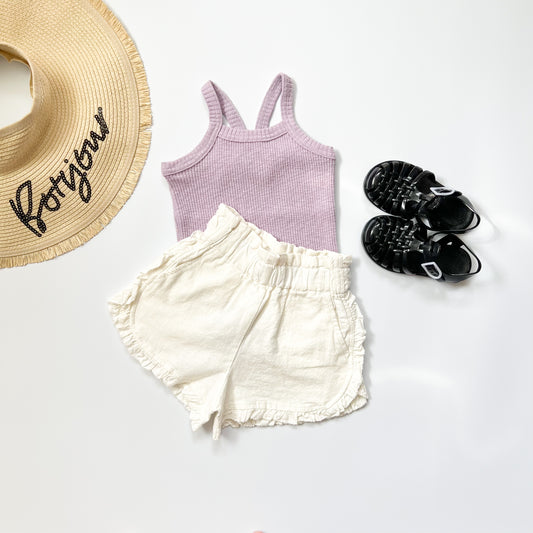 Ribbed Sleeveless Sweater Top Lilac