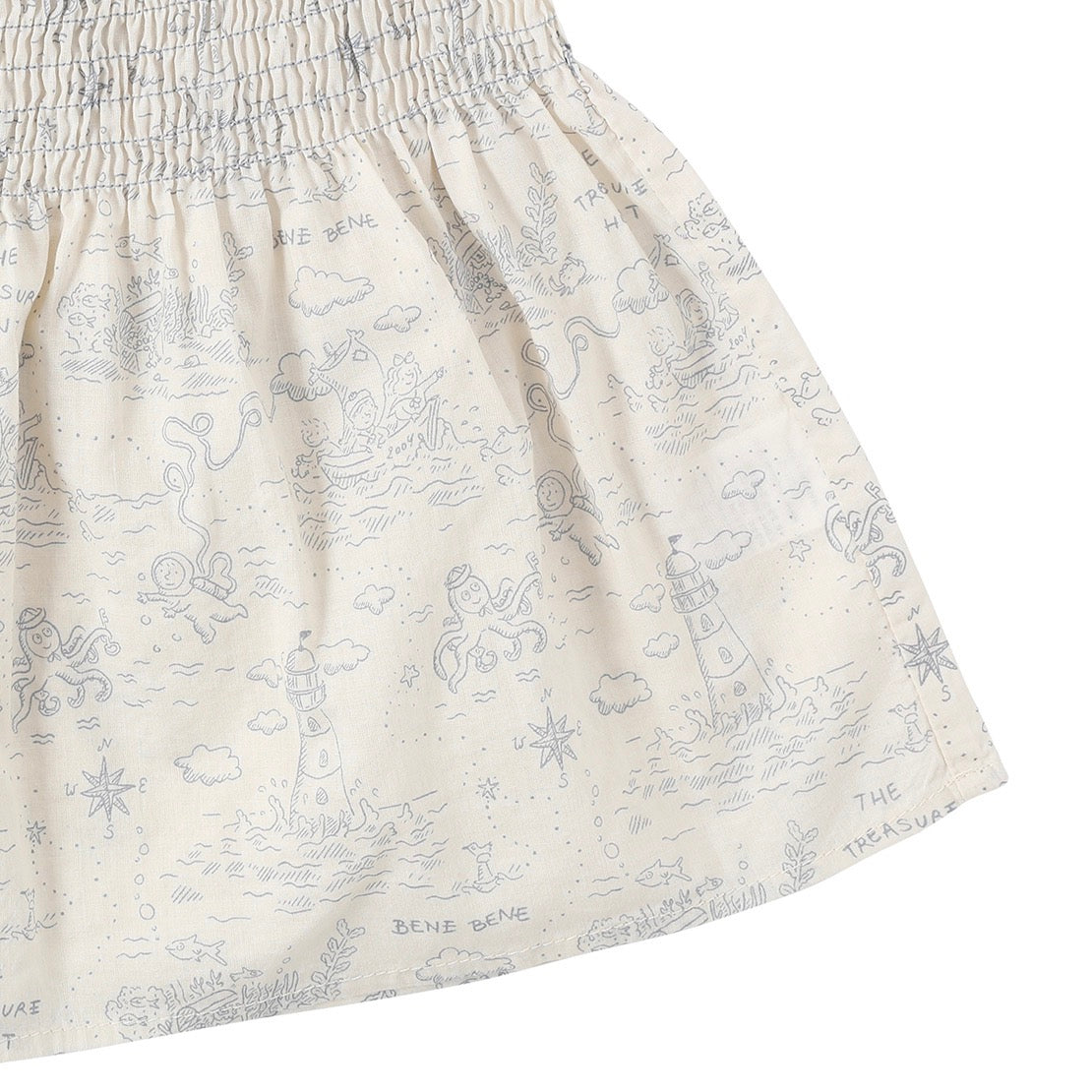 Toile De Jouy Smocking Sleeveless Top