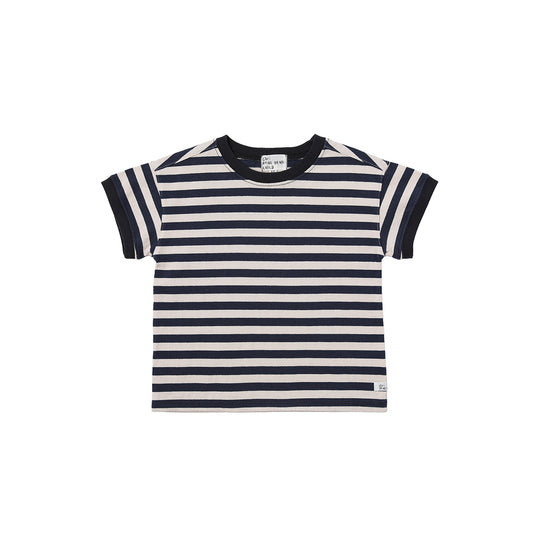 TOBY HALF STRIPE T SHIRT 2 COLORS