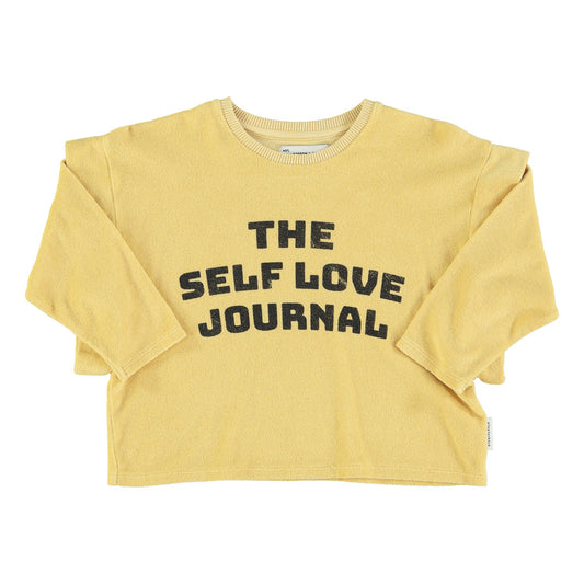 Long Sleeve Organic Cotton Self Love Journal Print T Shirt Yellow
