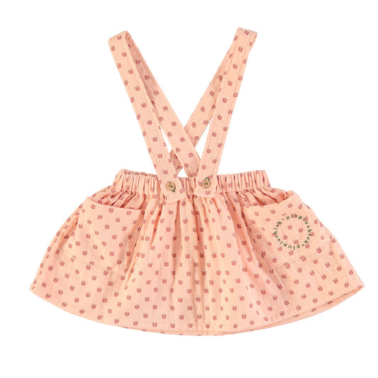 Little Flowers Printed Mini Straps Skirt Light Pink