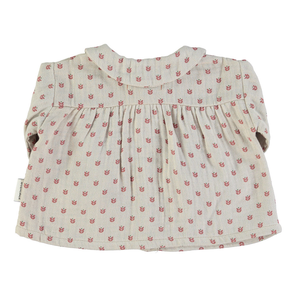 Baby Peter Pan Collar Blouse Taupe Brown