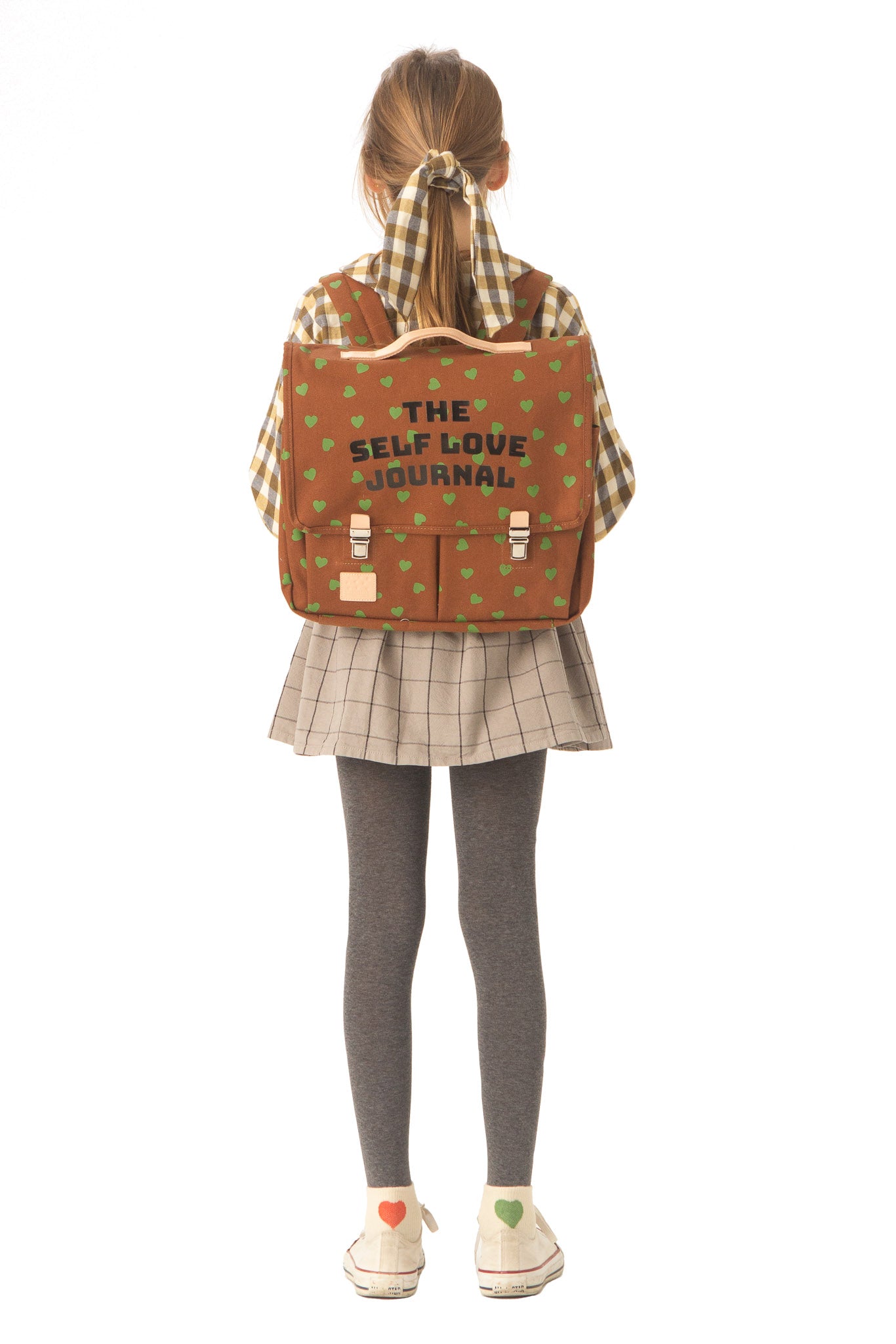 Peter Pan Collar Blouse Brown Checkered