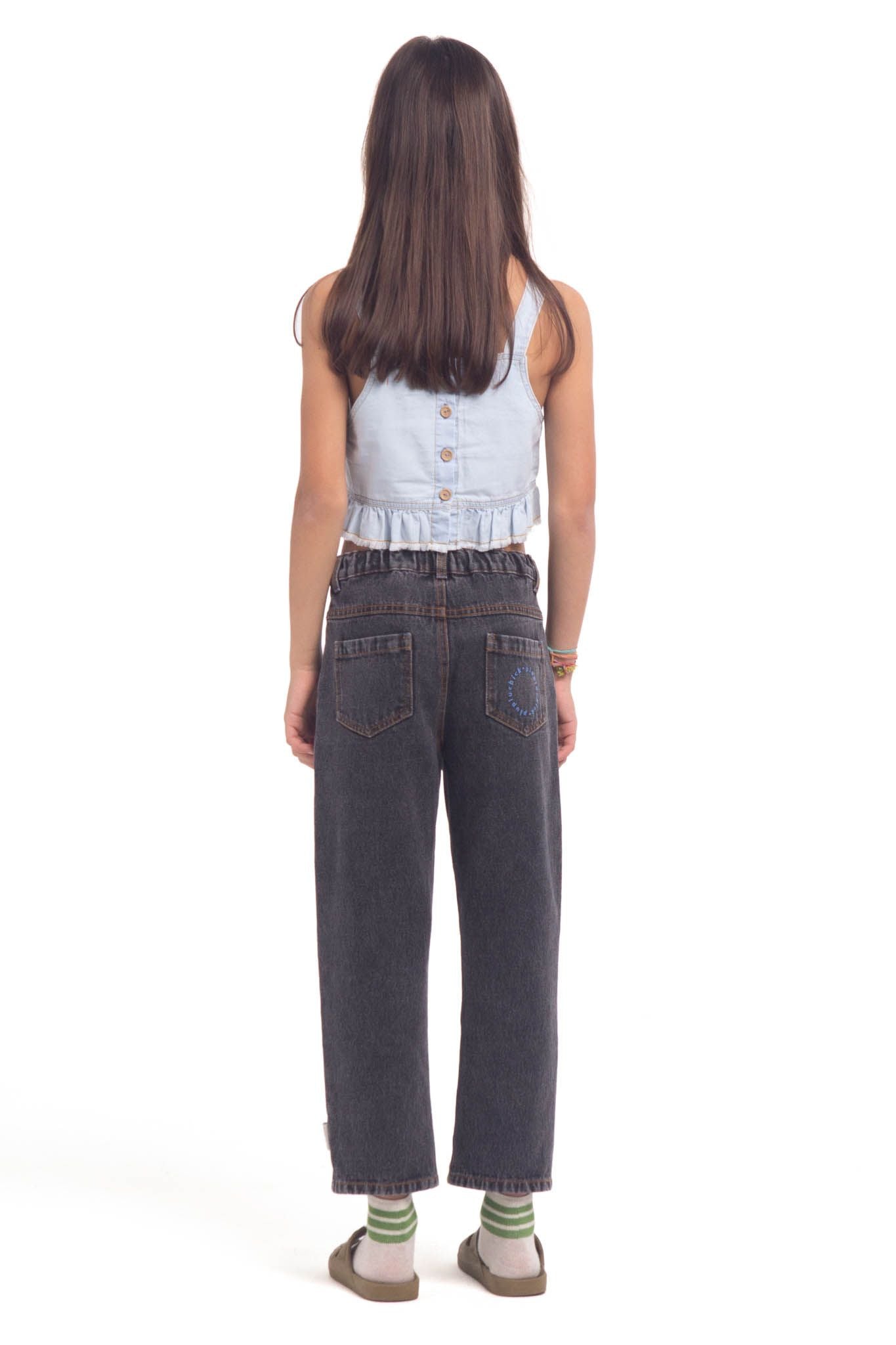 Washed Black Denim Trouser