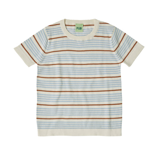 Organic Cotton Short Sleeves Striped Shirt Ecru