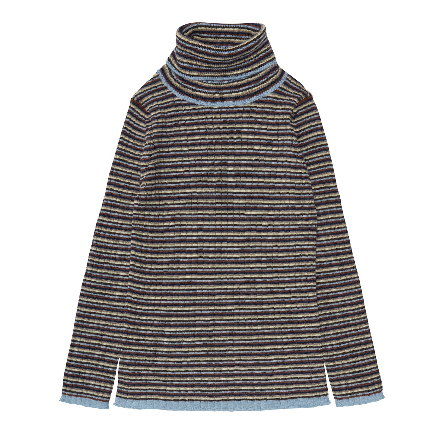 Wool Rollneck Stripe Blouse