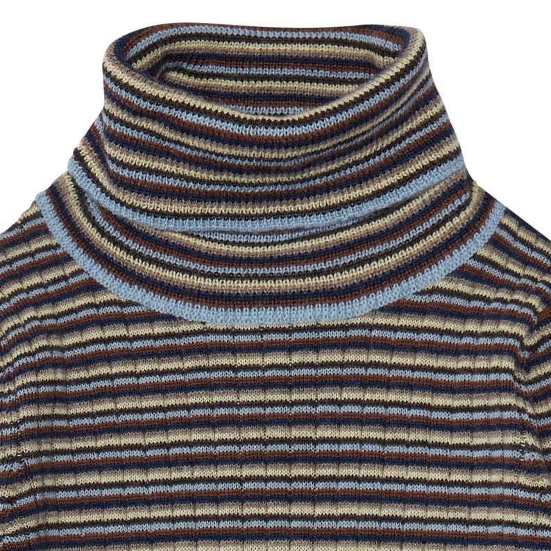 Wool Rollneck Stripe Blouse