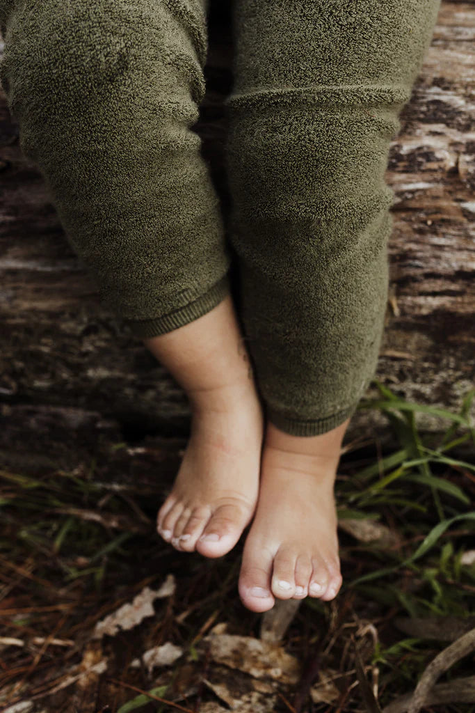 Teddy Organic Cotton Tights Footless Olive