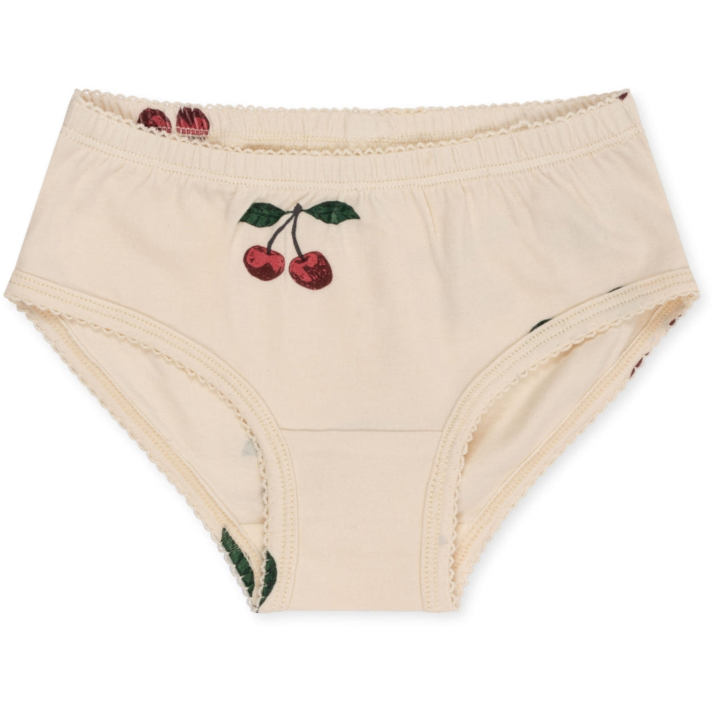 Basic 2 Pack Organic Cotton Underwear Peach Cherry Printed -KONGES