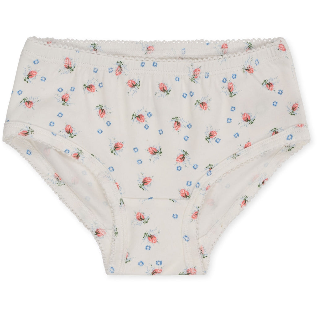 Basic 2 Pack Girl Organic Cotton Underwear Peach Flower Printed