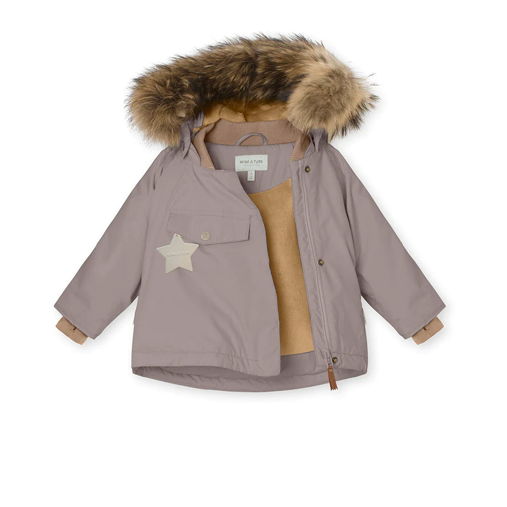 Wang Fleece Lined Winter Jacket Fur Zinc Purple