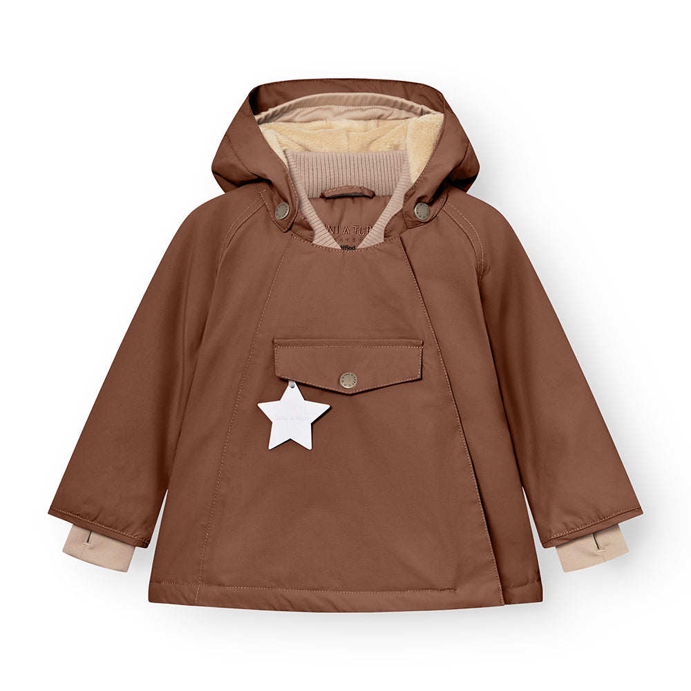 MAT WANG Fleece Lined Winter Jacket Rootbeer Brown