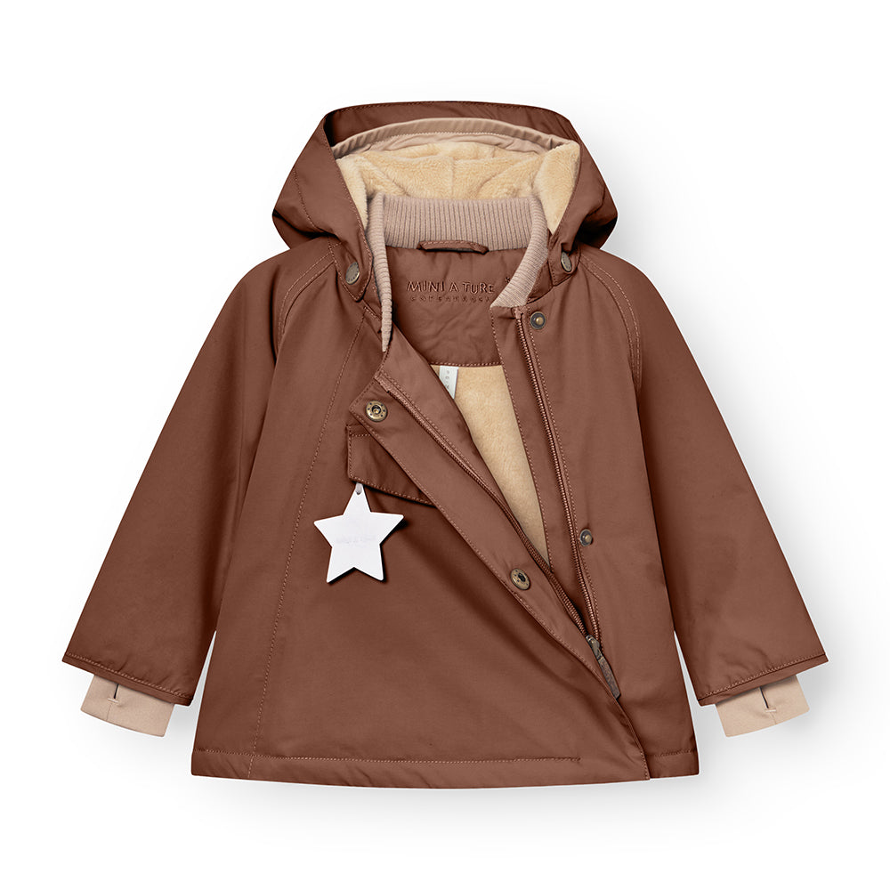 MAT WANG Fleece Lined Winter Jacket Rootbeer Brown