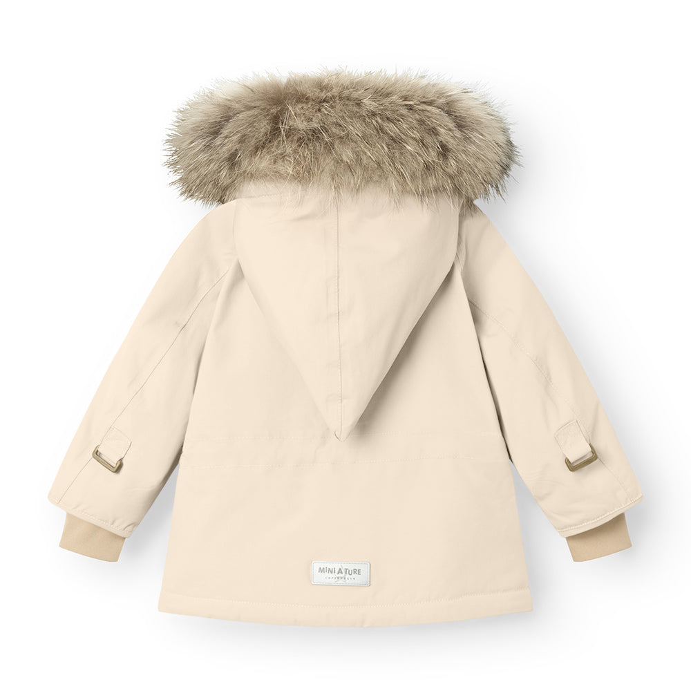 MAT WANG Fleece Lined Winter Jacket Fur Angora Cream